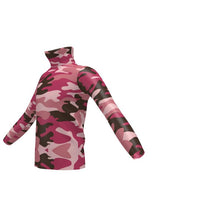 Load image into Gallery viewer, Pink Camouflage Mens Slim Fit Roll Neck by The Photo Access