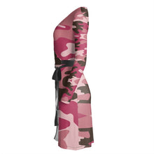 Load image into Gallery viewer, Pink Camouflage Wrap Dress by The Photo Access