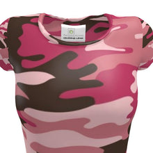 Load image into Gallery viewer, Pink Camouflage Ladies Cut and Sew T-Shirt by The Photo Access