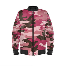 Load image into Gallery viewer, Pink Camouflage Ladies Bomber Jacket by The Photo Access