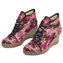 Load image into Gallery viewer, Pink Camouflage Ladies Wedge Espadrilles by The Photo Access