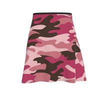 Load image into Gallery viewer, Pink Camouflage Flared Skirt by The Photo Access