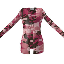 Load image into Gallery viewer, Pink Camouflage Ladies Cardigan With Pockets by The Photo Access
