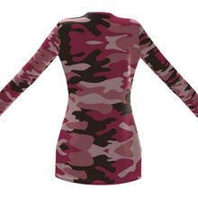 Load image into Gallery viewer, Pink Camouflage Ladies Cardigan With Pockets by The Photo Access