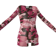 Load image into Gallery viewer, Pink Camouflage Ladies Cardigan With Pockets by The Photo Access