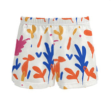 Load image into Gallery viewer, Abstract Leaf & Plant Ladies Silk Pajama Shorts by The Photo Access