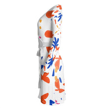Load image into Gallery viewer, Abstract Leaf & Plant Wrap Dress by The Photo Access