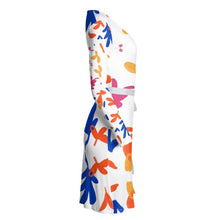 Load image into Gallery viewer, Abstract Leaf & Plant Wrap Dress by The Photo Access