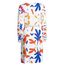 Load image into Gallery viewer, Abstract Leaf & Plant Wrap Dress by The Photo Access