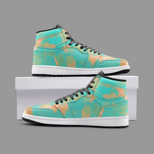 Load image into Gallery viewer, Aqua & Gold Modern Artistic Digital Pattern Unisex Sneaker TR by The Photo Access