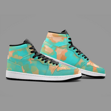 Load image into Gallery viewer, Aqua & Gold Modern Artistic Digital Pattern Unisex Sneaker TR by The Photo Access