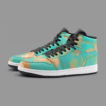 Load image into Gallery viewer, Aqua & Gold Modern Artistic Digital Pattern Unisex Sneaker TR by The Photo Access
