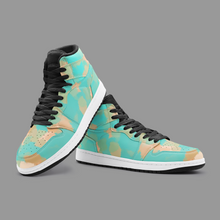 Load image into Gallery viewer, Aqua & Gold Modern Artistic Digital Pattern Unisex Sneaker TR by The Photo Access