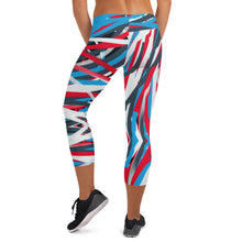 Load image into Gallery viewer, Colorful Thin Lines Art Capri Leggings by The Photo Access
