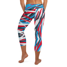 Load image into Gallery viewer, Colorful Thin Lines Art Capri Leggings by The Photo Access