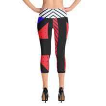Load image into Gallery viewer, Neo Memphis Patches Stickers Capri Leggings by The Photo Access