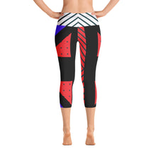Load image into Gallery viewer, Neo Memphis Patches Stickers Capri Leggings by The Photo Access