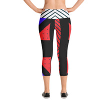 Load image into Gallery viewer, Neo Memphis Patches Stickers Capri Leggings by The Photo Access
