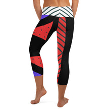 Load image into Gallery viewer, Neo Memphis Patches Stickers Capri Leggings by The Photo Access