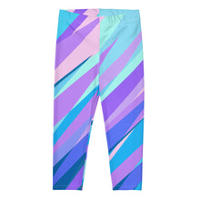 Load image into Gallery viewer, Blue Pink Abstract Eighties Capri Leggings by The Photo Access