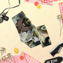 Load image into Gallery viewer, Abstract Fluid Lines of Movement Muted Tones High Fashion Custom Capri Leggings by The Photo Access