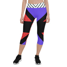 Load image into Gallery viewer, Neo Memphis Patches Stickers Capri Leggings by The Photo Access