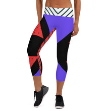 Load image into Gallery viewer, Neo Memphis Patches Stickers Capri Leggings by The Photo Access