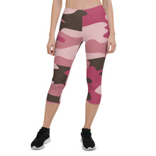Load image into Gallery viewer, Pink Camouflage Capri Leggings by The Photo Access