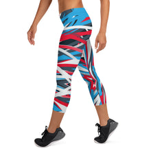 Load image into Gallery viewer, Colorful Thin Lines Art Capri Leggings by The Photo Access