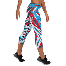 Load image into Gallery viewer, Colorful Thin Lines Art Capri Leggings by The Photo Access