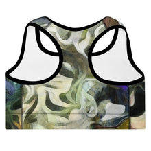 Load image into Gallery viewer, Abstract Fluid Lines of Movement Muted Tones Padded Sports Bra by The Photo Access