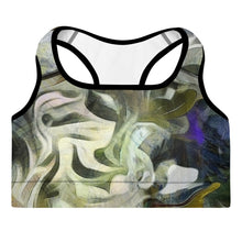 Load image into Gallery viewer, Abstract Fluid Lines of Movement Muted Tones Padded Sports Bra by The Photo Access