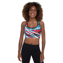 Load image into Gallery viewer, Colorful Thin Lines Art Padded Sports Bra by The Photo Access
