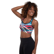 Load image into Gallery viewer, Colorful Thin Lines Art Padded Sports Bra by The Photo Access