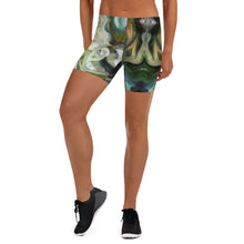 Load image into Gallery viewer, Abstract Fluid Lines of Movement Muted Tones High Fashion Custom Spandex Shorts by The Photo Access