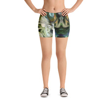 Load image into Gallery viewer, Abstract Fluid Lines of Movement Muted Tones High Fashion Custom Spandex Shorts by The Photo Access