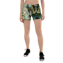 Load image into Gallery viewer, Abstract Fluid Lines of Movement Muted Tones High Fashion Custom Spandex Shorts by The Photo Access