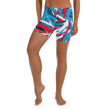Load image into Gallery viewer, Colorful Thin Lines Art Spandex Shorts by The Photo Access
