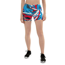 Load image into Gallery viewer, Colorful Thin Lines Art Spandex Shorts by The Photo Access