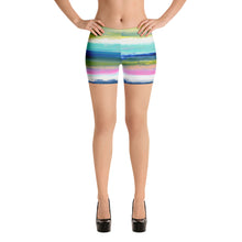 Load image into Gallery viewer, Colorful Oil Paint Stripes Spandex Shorts by The Photo Access