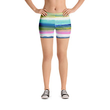 Load image into Gallery viewer, Colorful Oil Paint Stripes Spandex Shorts by The Photo Access