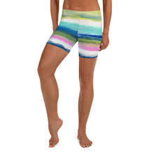 Load image into Gallery viewer, Colorful Oil Paint Stripes Spandex Shorts by The Photo Access