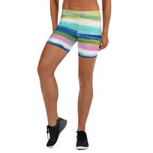 Load image into Gallery viewer, Colorful Oil Paint Stripes Spandex Shorts by The Photo Access