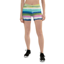 Load image into Gallery viewer, Colorful Oil Paint Stripes Spandex Shorts by The Photo Access