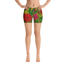 Загрузить изображение в средство просмотра галереи, HAND DRAWN FLORAL SEAMLESS PATTERN SPANDEX SHORTS BY THE PHOTO ACCESS