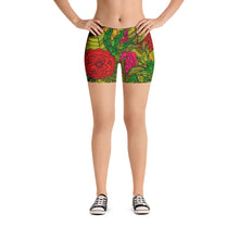 Загрузить изображение в средство просмотра галереи, HAND DRAWN FLORAL SEAMLESS PATTERN SPANDEX SHORTS BY THE PHOTO ACCESS
