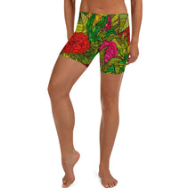Загрузить изображение в средство просмотра галереи, HAND DRAWN FLORAL SEAMLESS PATTERN SPANDEX SHORTS BY THE PHOTO ACCESS