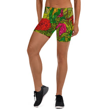 Загрузить изображение в средство просмотра галереи, HAND DRAWN FLORAL SEAMLESS PATTERN SPANDEX SHORTS BY THE PHOTO ACCESS