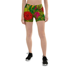 Загрузить изображение в средство просмотра галереи, HAND DRAWN FLORAL SEAMLESS PATTERN SPANDEX SHORTS BY THE PHOTO ACCESS