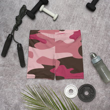 Load image into Gallery viewer, Pink Camouflage Spandex Shorts by The Photo Access